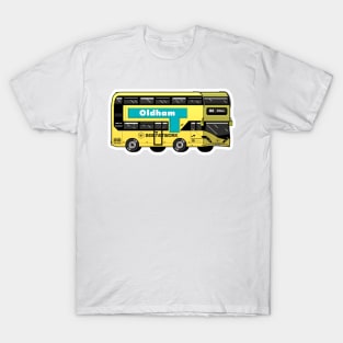 Oldham Transport for Greater Manchester (TfGM) Bee Network yellow bus T-Shirt